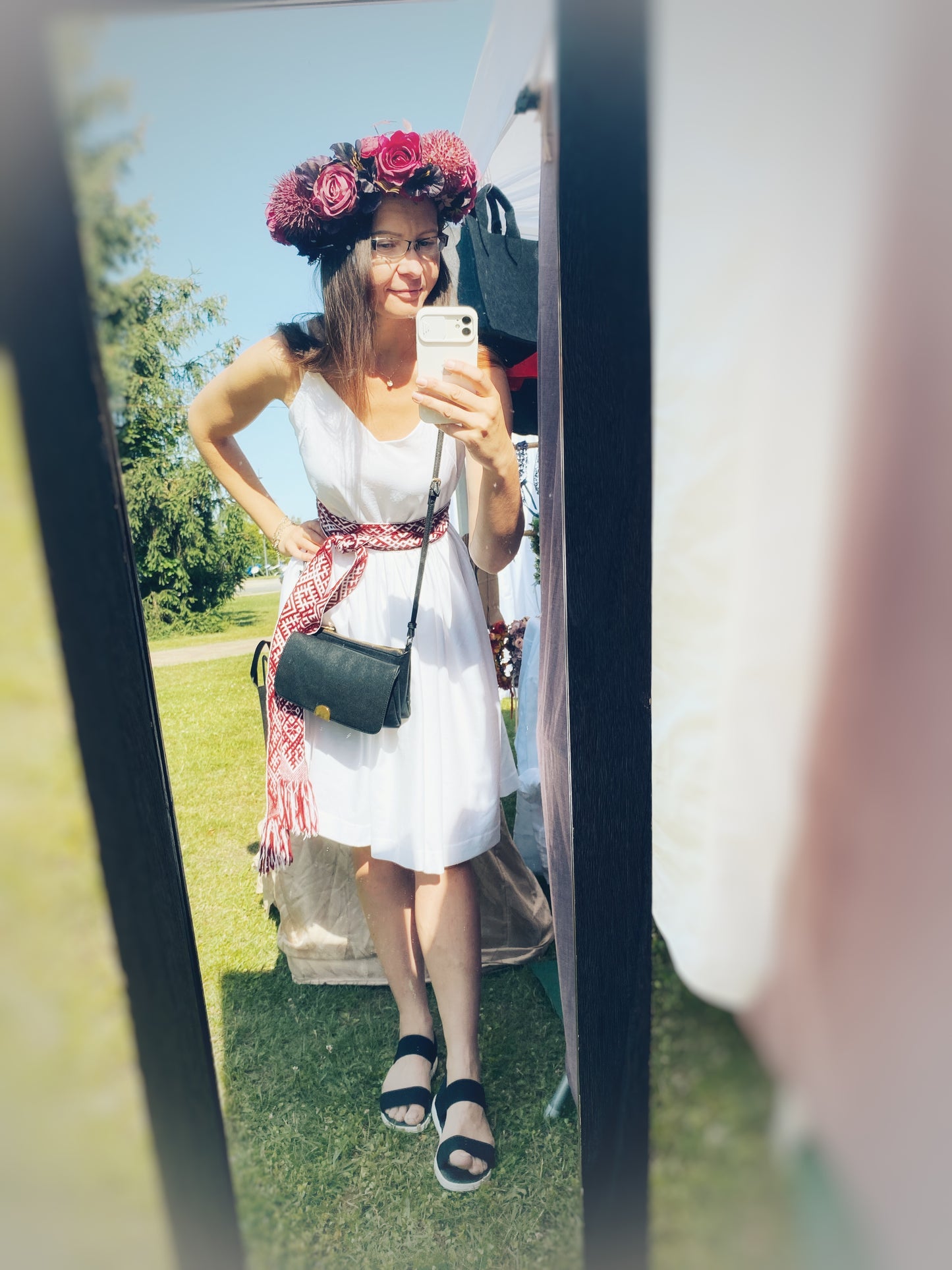 Lina/tencel kleita ar regulējamām lencītēm baltā krāsā