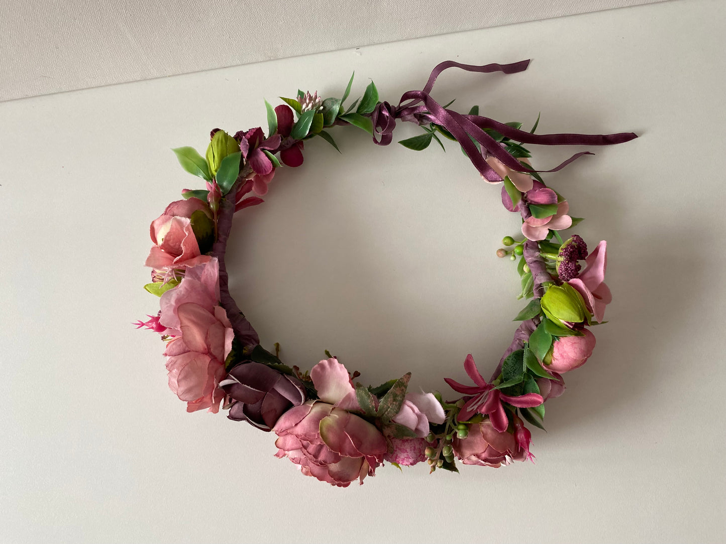 Ziedu vainadziņš rozā toņos, vidējs apjoms