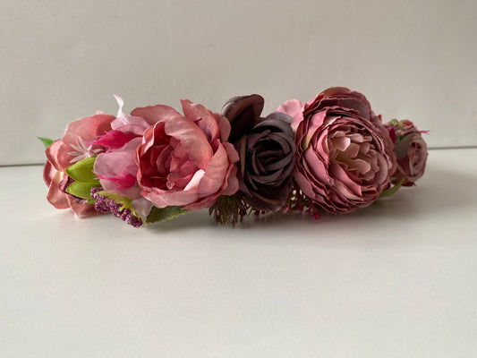 Ziedu vainadziņš rozā toņos, vidējs apjoms