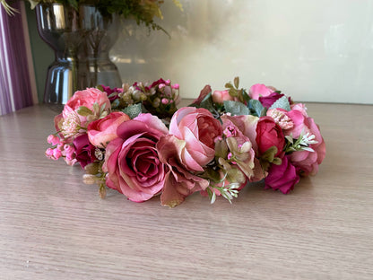 Ziedu vainadziņš rozā toņos, vidējs apjoms